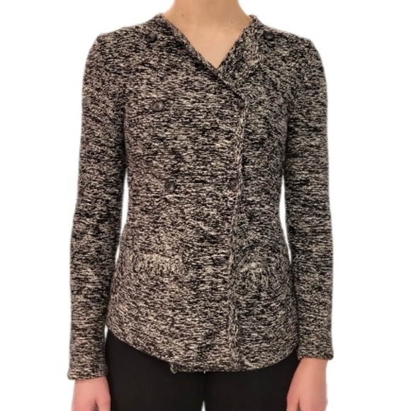 Lucky‎ brand Women's black & white marled button up sweater size Small - Picture 1 of 7